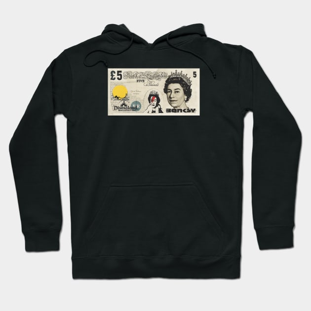 Queen Elizabeth Bowie Tribute on a Fiver Hoodie by EvanRude